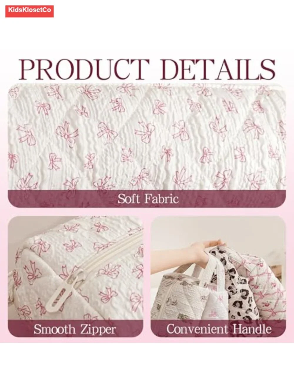 Quilted Hair Dryer Travel Case for Curling & Flat Irons - Water-Resistant